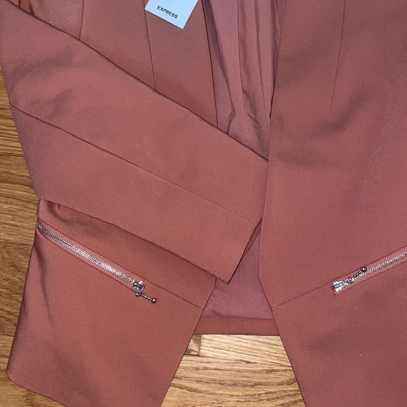 Express mauve blazer with zipper jackets - Picture 3 of 4